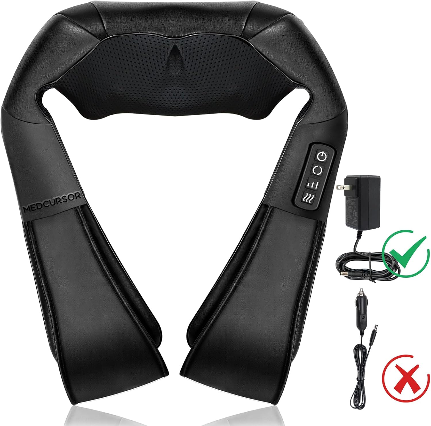 Neck Massager, Portable Electric Neck and Back Massager with Heat, FSA or HSA Eligible Deep Tissue 3D Kneading Pillow for Muscle Pain Relief, Not Cordless, Ideal Father’S Day Gift